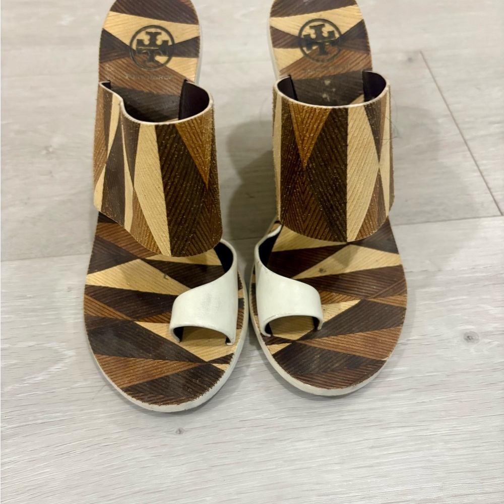 Stylish Brown and White Women's Heels